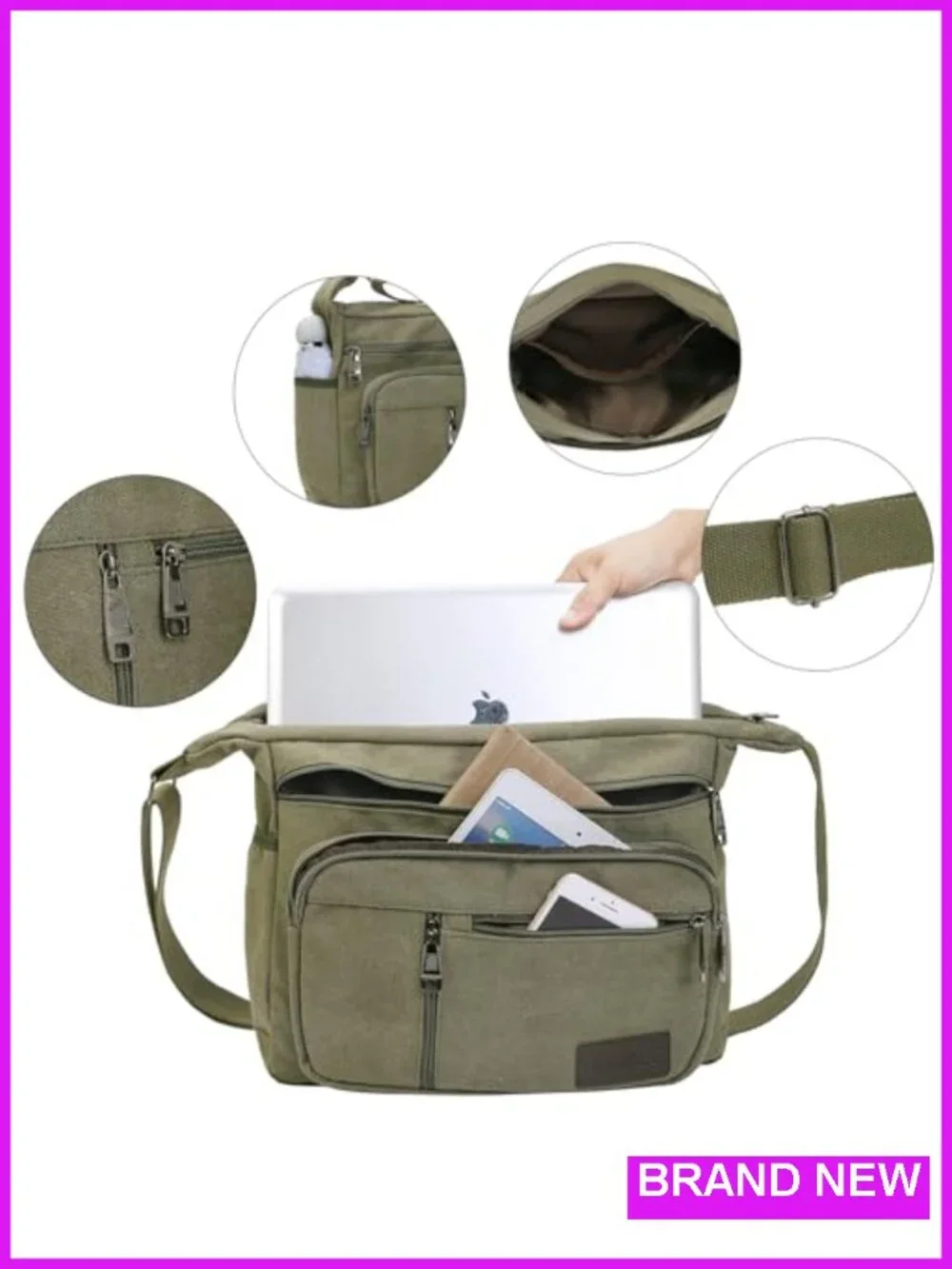 Canvas Messenger Bag Satchel Vintage Shoulder Crossbody Unisex